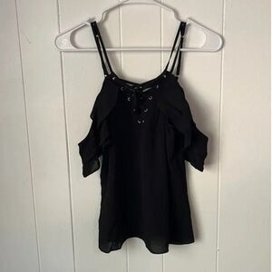 Bebe Off Shoulder Lace Up Tank